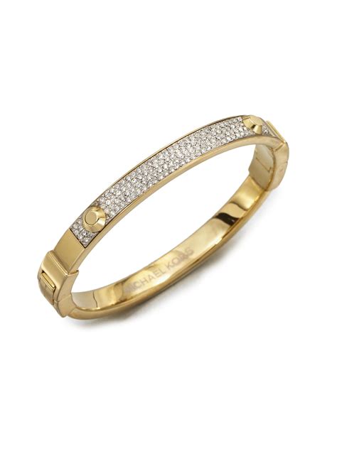 michael kors gold bracelet with diamonds|michael kors diamond bangle bracelet.